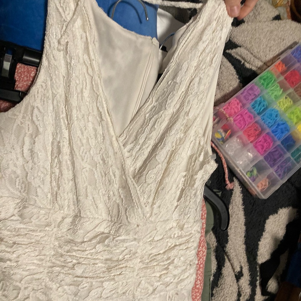 Long Cream Fairy Like Lace Dress